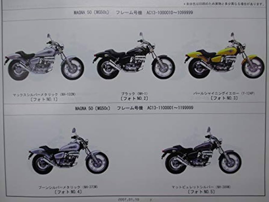 Amazon.co.jp: マグナ50 MAGNA50 MG50 パーツリスト 7版 ホンダ 正規